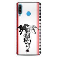 Lopard Huawei P30 Lite Uyumlu Kılıf Tattoo's (49) Ultra Silikon Kılıf Dragon Love
