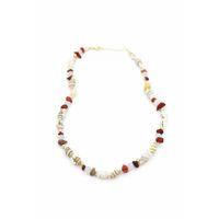 Kırıktaşlı Deniz Kabuğu Kolye - Kırmızı