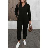 Kadın Uzun Kollu Kapüşonlu Tavşan Kulak Detaylı Peluş Tulum