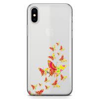 Apple iPhone XS Kılıf Colorful Kelebek Arka Kapak Koruma Desenli Full Koruyucu