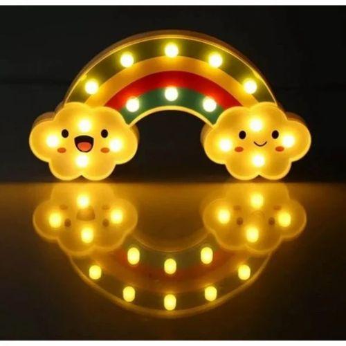 Gülen Bulutlu Gökkuşağı Led Gece Lambası