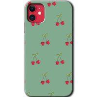 iPhone 11 Kılıf Baskılı Kapak - Kiraz Berry + 5D Tam Kaplayan Cam