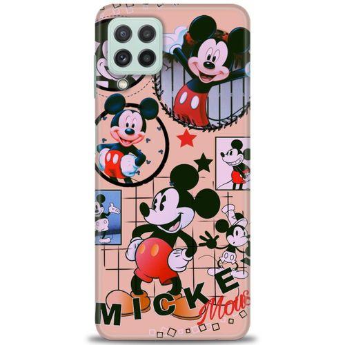 Samsung Galaxy M22 Kılıf HD Baskılı Kılıf - Mickey Mouse + Tam Ekran Koruyucu