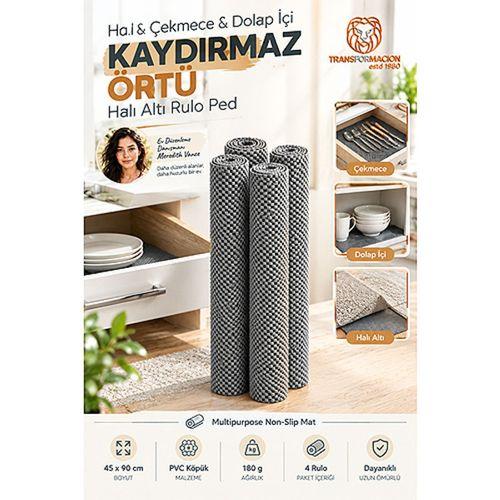 4 LÜ Rulo Set Halı Dolap Çekmece İçi Kaydırmaz Rulo Mat Sofra Kaydırmazı 180x360 cm 723642