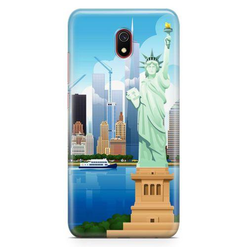 Xiaomi Redmi 8a Kılıf Özgürlük Heykeli Newyork Arka Kapak Koruma Desenli Full Koruyucu