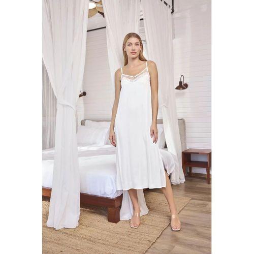 Dantelli Tüllü Ve Dekolteli Saten Sabahlık Takımı