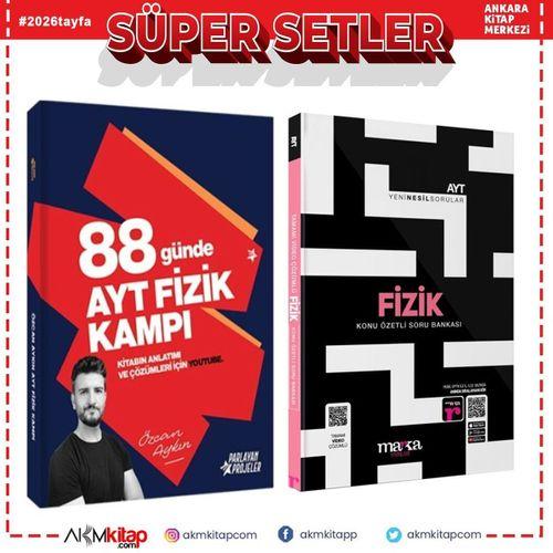 Özcan Aykın AYT 88 Günde Fizik Kampı ve Marka Soru Bankası Seti 2 Kitap