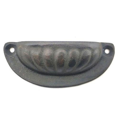 Antika Tarz Dekoratif Pirinç İstiridye Tas Mobilya Kulbu - 37x87 Mm, Oksit