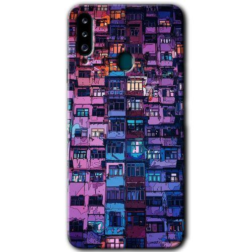 Samsung Galaxy A20s Kılıf Baskılı Kapak - Şehir Görünümü +Tam Ekran Koruyucu