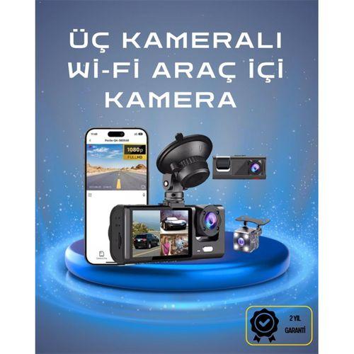Üç Kameralı 1080p Full Hd Araç İçi Kamera – G-sensörlü Ve Gece Görüşlü