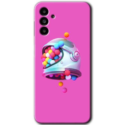 Samsung Galaxy M23 Kılıf Baskılı Kapak - Uzay Başlığı + 5D Tam Kaplayan Cam
