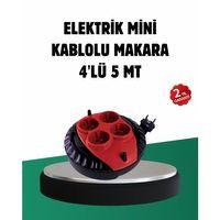Türkiye Üretimi 5 Metre 4 Prizli Kablolu Makara