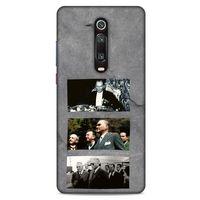 Xiaomi Redmi K20 Pro Kılıf Atatürk (12) Koruyucu Silikon Gri