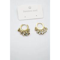 Çelik Taşlı Shakira Küpe - Altın