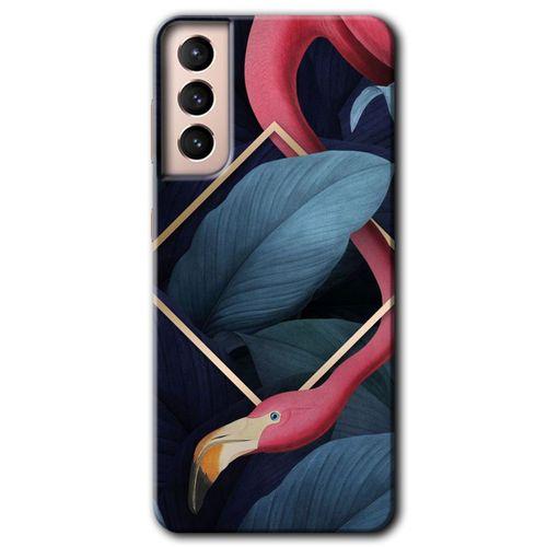 Samsung Galaxy S21 Plus Kılıf HD Desen Baskılı Arka Kapak - Flamingo Yaprak