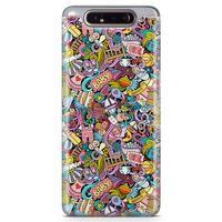 Samsung Galaxy A80 Kılıf Kız Bebek Giyim Doodle Arka Kapak Koruma Desenli Full Koruyucu