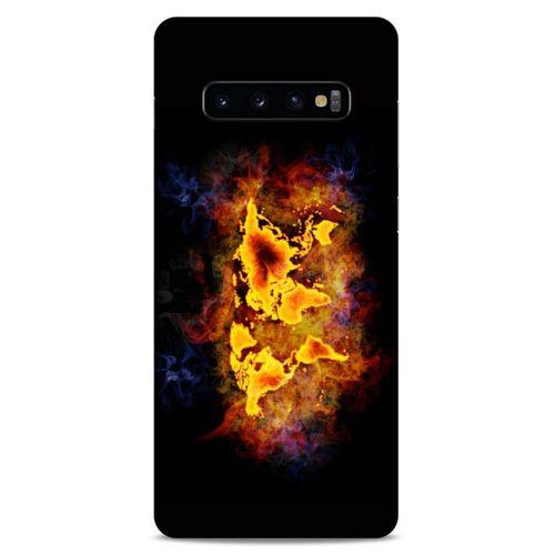 Lopard Samsung Galaxy S10 Plus Uyumlu Kılıf FireX (43) Thin Fit Kılıf Dünya Haritası