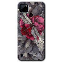 MRCİLETİSİM Realme C21 Kılıf HD Desen Baskılı Arka Kapak + Temperli Cam - kelebek Ömrü