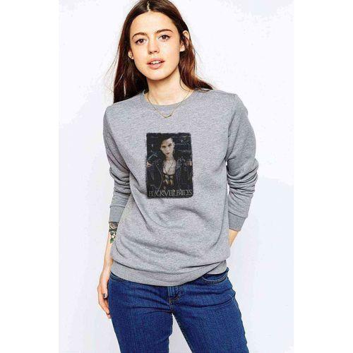 Black veil Brides Andy Rock Baskılı Gri Kadın Sweatshirt