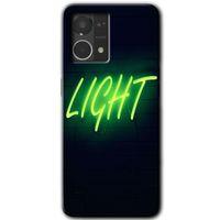 MRCİLETİSİM Oppo Reno 7 4G Kılıf HD Desen Baskılı Arka Kapak+Temperli Cam - Neon İnscription