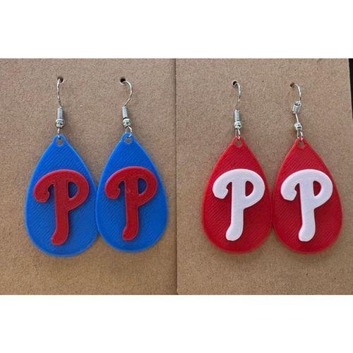 Phillies Küpe – 3D Baskı Takı (Bu ürün Sadece Plastik parçadır - Almadan Önce Soru Sorabilirsiniz)