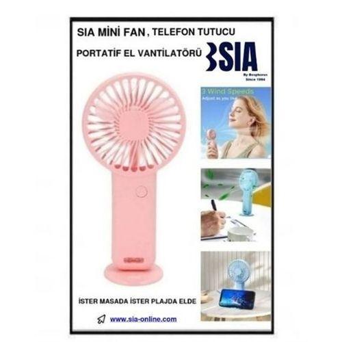 Mini Fan,Telefon Tutucu,Portatif El Vantilatörü Pembe  9,3X19Cm Usb Şarjlı El Fanı