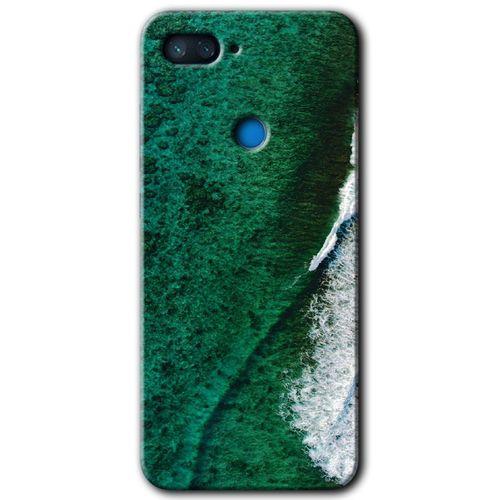 MRCİLETİSİM Xiaomi Mi 8 Lite Kılıf HD Desen Baskılı Arka Kapak+Temperli Cam - Yeşil Okyanus