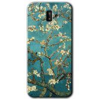 Potkal Hediye Fabrikası Samsung Galaxy J8 HD Baskılı Kılıf + 9D Tam Ekran Koruyucu - Almond Blossom