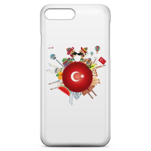 Apple iPhone 8 Plus Kılıf Türkiye Milli Figürler Arka Kapak Koruma Desenli Full Koruyucu