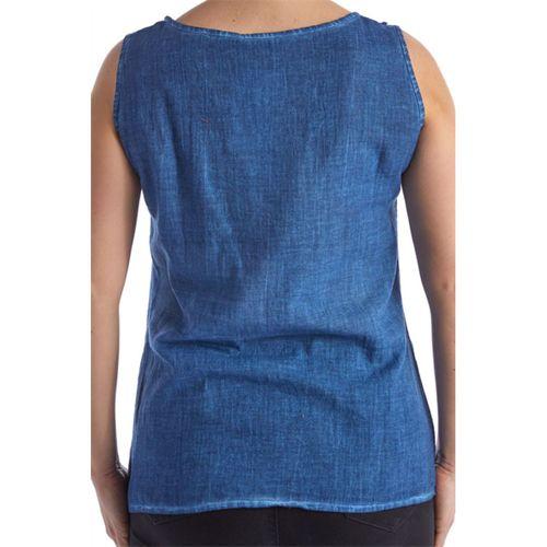 Kolsuz  Papatya Yazlık İndigo Poplin Bluz