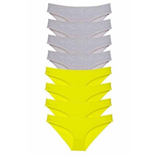 8 adet Süper Eko Set Likralı Kadın Slip Külot Sarı Gri