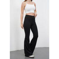 Kadın Yüksek Bel Krep Kumaş Bol Paça Pantolon