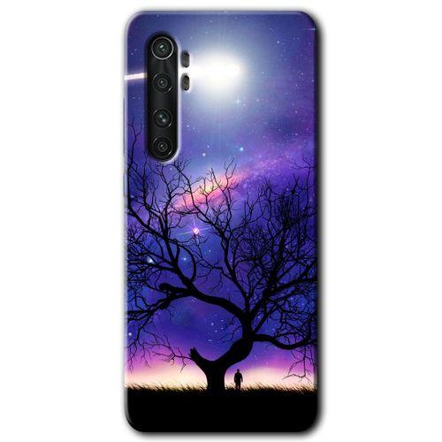 Xiaomi Mi Note 10 Lite Kılıf HD Desen Baskılı Arka Kapak + Temperli Cam - Uzay Silüet