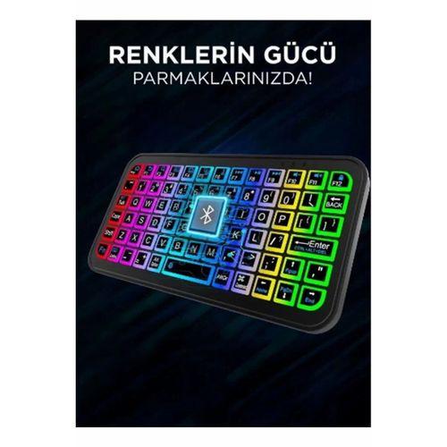 Mini Klavye Smarttv Işıklı Bluetooth Kablosuz Televizyon Ps3 Dizüstü Tabletler Ve Telefonlar İçin