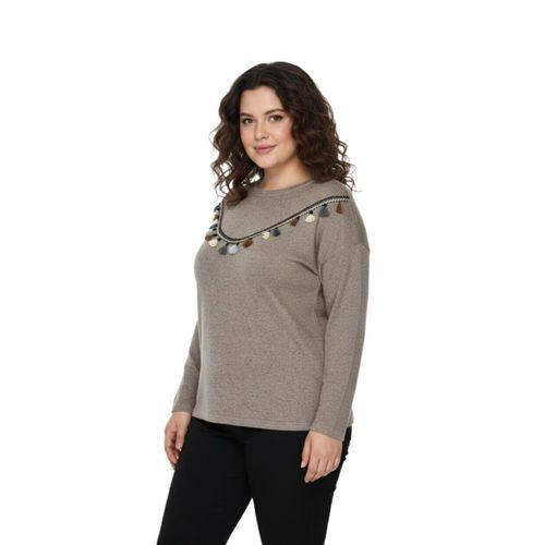 Kadın Yumoş Önü Püsküllü Modelli Bluz BGL-ST05142