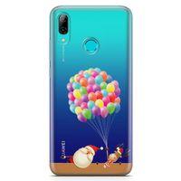 Huawei Y7 2019 Kılıf Balon Noel Geyik Arka Kapak Koruma Desenli Full Koruyucu