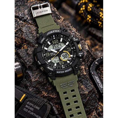 Joefox Digital Ve Analog 2 Yıl Garantili Kronmetre+Takvim+Alarm+Aydınlatma Erkek Kol Saati JOE.S5