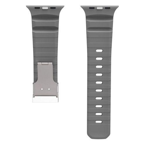 Apple Watch 44mm Zore KRD-145 Metal Tokalı Silikon Kordon