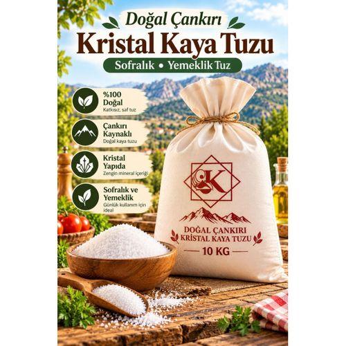 Doğal Çankırı Kristal Kaya Tuzu 10 KG – Sofralık Yemeklik İnce Taneli Kaya Tuzu