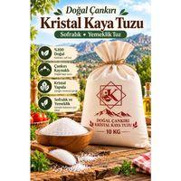 Doğal Çankırı Kristal Kaya Tuzu 10 KG – Sofralık Yemeklik İnce Taneli Kaya Tuzu