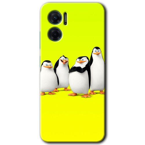 Xiaomi Redmi Note 11E HD Baskılı Kılıf + 9D Tam Ekran Koruyucu - Penguenler