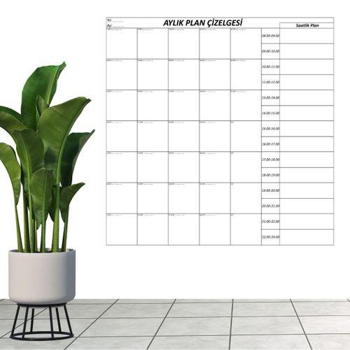 Aylık Planlayıcı Manyetik Duvar Stickerı Takvim Plan Çizelgesi
