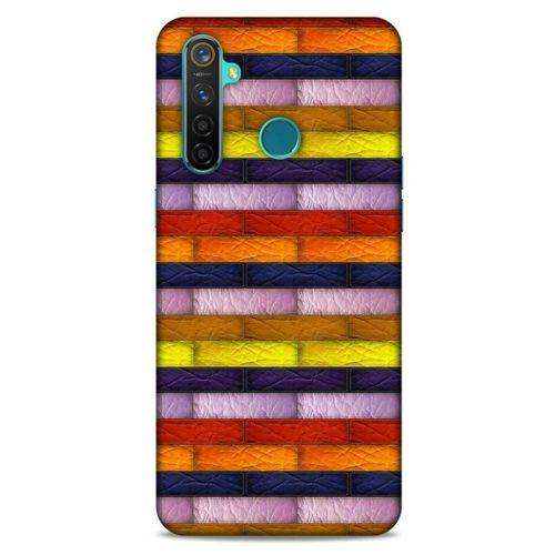 Oppo Realme 5 Pro Kılıf Patchwork (30) Silicone Case Şeker Pembe Sarı