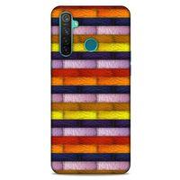 Oppo Realme 5 Pro Kılıf Patchwork (30) Silicone Case Şeker Pembe Sarı