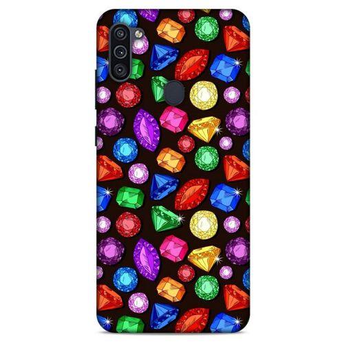 Samsung Galaxy M11 Kılıf Baskılı Özel Seri Taşlı (5) Koruma Kabı