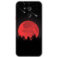 Potkal Hediye Fabrikası General Mobile GM 8 Kılıf HD Desen Baskılı Arka Kapak - Kanlı Ay