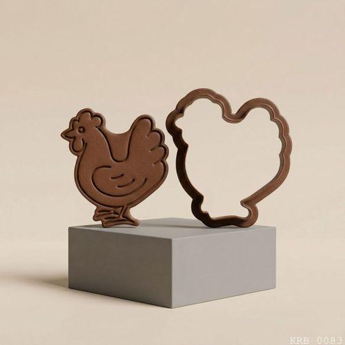 Sevimli Tavuk Figürlü Hamur Şekillendirici Kurabiye Kalıbı Oyun Hamuru Kalıbı 8 cm