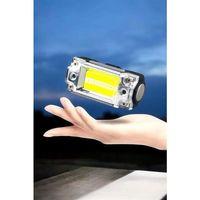 Beyaz Led Işık Sensörlü Kafa Lambası Lityum Batarya Led El Fenerli Şarjlı