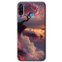 MRCİLETİSİM Huawei P30 Lite Kılıf HD Desen Baskılı Arka Kapak + Temperli Cam - Uçurumdaki Hayat