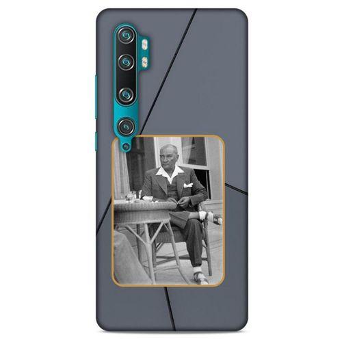 Xiaomi Mi Cc9 Pro Kılıf Atatürk (31) TPU Kılıf Koyu Gri